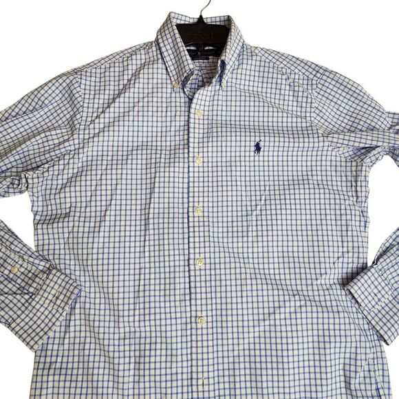 Polo by Ralph Lauren Performance Men's Blue Checkered Shirt Sz Med - Picture 4 of 8